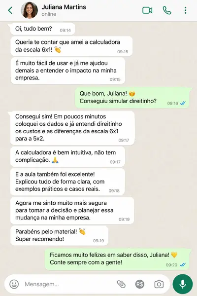 Conversa sobre o uso da calculadora. Trecho em texto disponível abaixo.